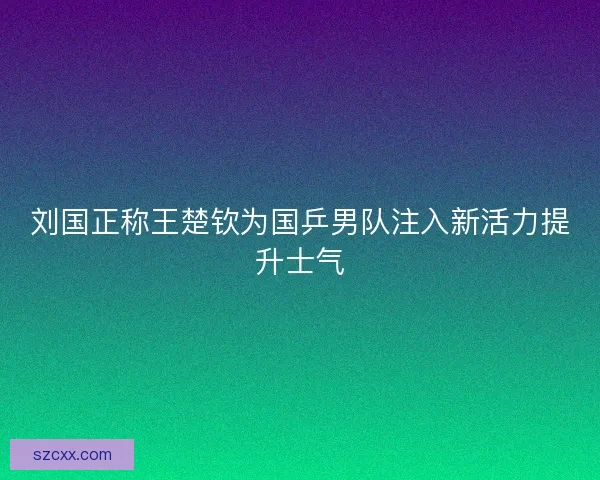 刘国正称王楚钦为国乒男队注入新活力提升士气