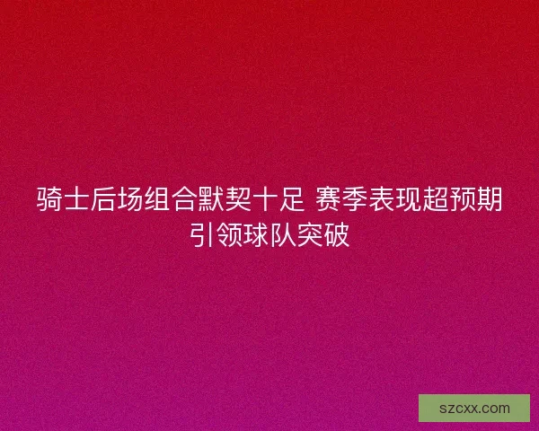 骑士后场组合默契十足 赛季表现超预期引领球队突破