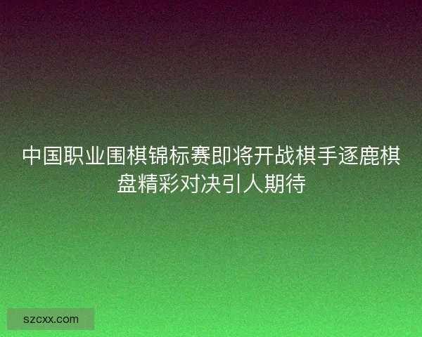 中国职业围棋锦标赛即将开战棋手逐鹿棋盘精彩对决引人期待