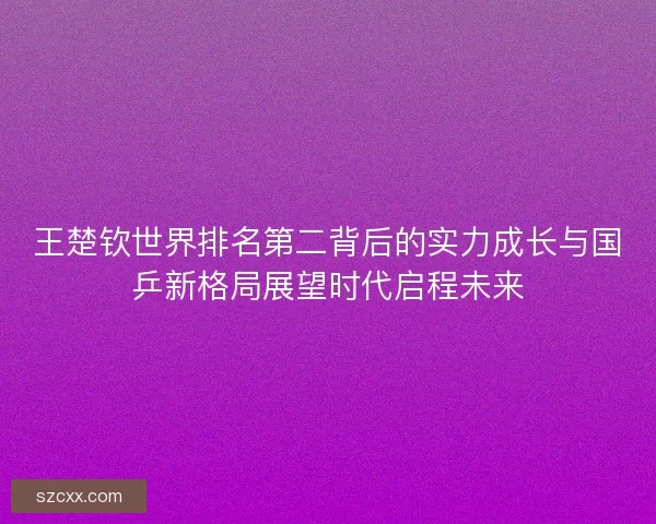 王楚钦世界排名第二背后的实力成长与国乒新格局展望时代启程未来